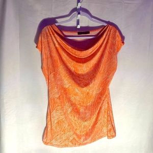 31-9 THE LIMITED orange white slouch neck sleeveless top M